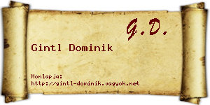 Gintl Dominik névjegykártya